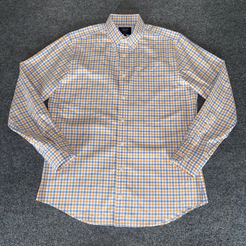 Charles Tyrwhitt Slim Fit Shirt Check Non-Iron Button Down‎ Mens Medium Cotton